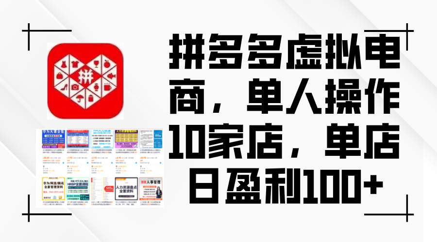 （12267期）拼多多虚拟电商，单人操作10家店，单店日盈利100+_菜菜笔记