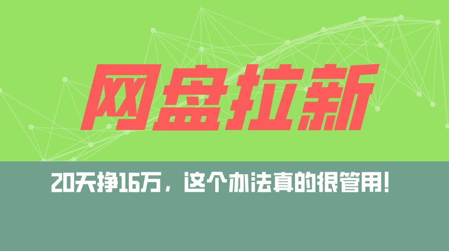（12294期）网盘拉新+私域运营玩法，零基础入门，小白可操作，当天见效，日入5000+_菜菜笔记