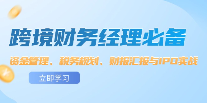 （12323期）跨境 财务经理必备：资金管理、税务规划、财报汇报与IPO实战_菜菜笔记