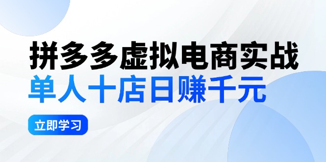 （12326期）拼多多虚拟电商实战：单人10店日赚千元，深耕老项目，稳定盈利不求风口_菜菜笔记