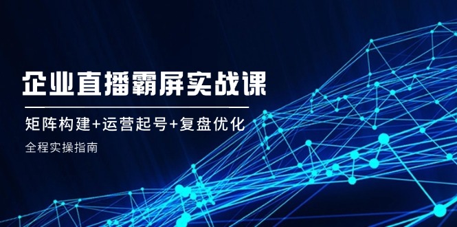 企业直播霸屏实战课：矩阵构建+运营起号+复盘优化，全程实操指南_菜菜笔记