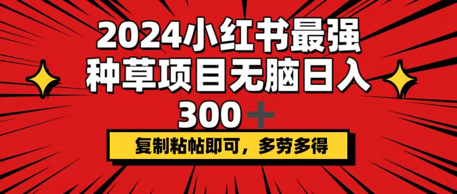 （12336期）2024小红书最强种草项目，无脑日入300+，复制粘帖即可，多劳多得_菜菜笔记