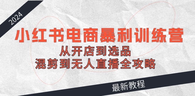 2024小红书电商暴利训练营：从开店到选品，混剪到无人直播全攻略_菜菜笔记