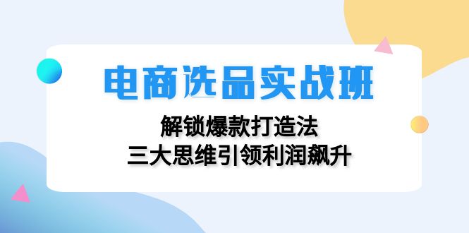 （12398期）电商选品实战班：解锁爆款打造法，三大思维引领利润飙升_菜菜笔记