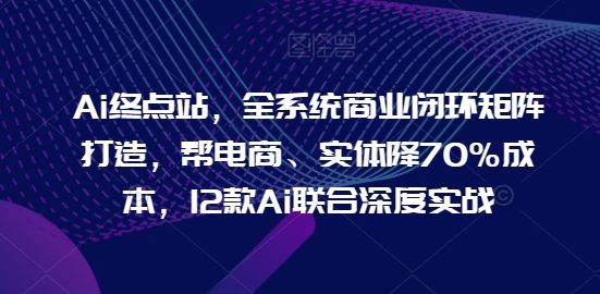 Ai终点站，全系统商业闭环矩阵打造，帮电商、实体降70%成本，12款Ai联合深度实战【0906更新】_菜菜笔记