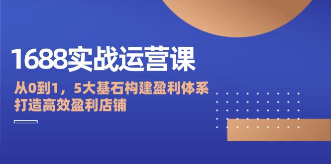 （12482期）1688实战运营课：从0到1，5大基石构建盈利体系，打造高效盈利店铺_菜菜笔记