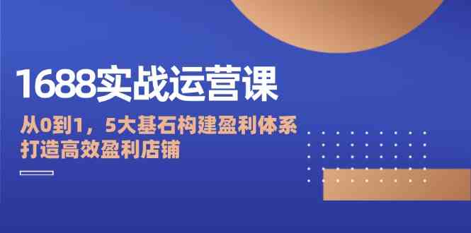 1688实战运营课：从0到1，5大基石构建盈利体系，打造高效盈利店铺_菜菜笔记
