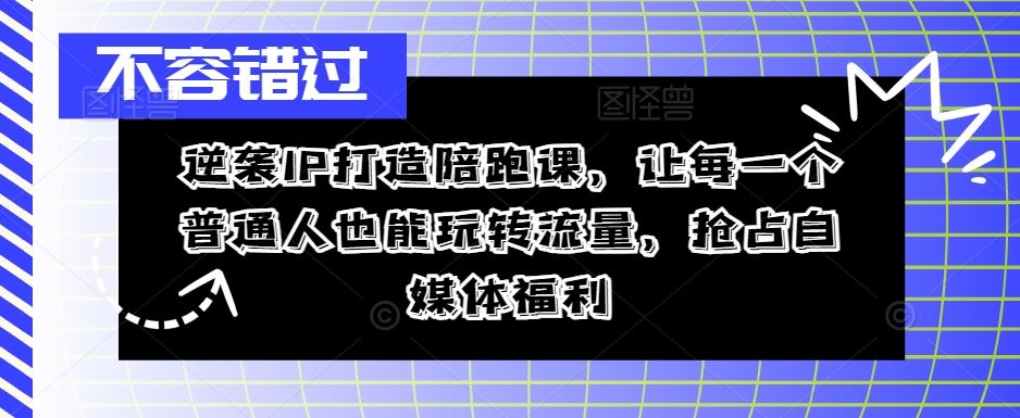 逆袭IP打造陪跑课，让每一个普通人也能玩转流量，抢占自媒体福利_菜菜笔记