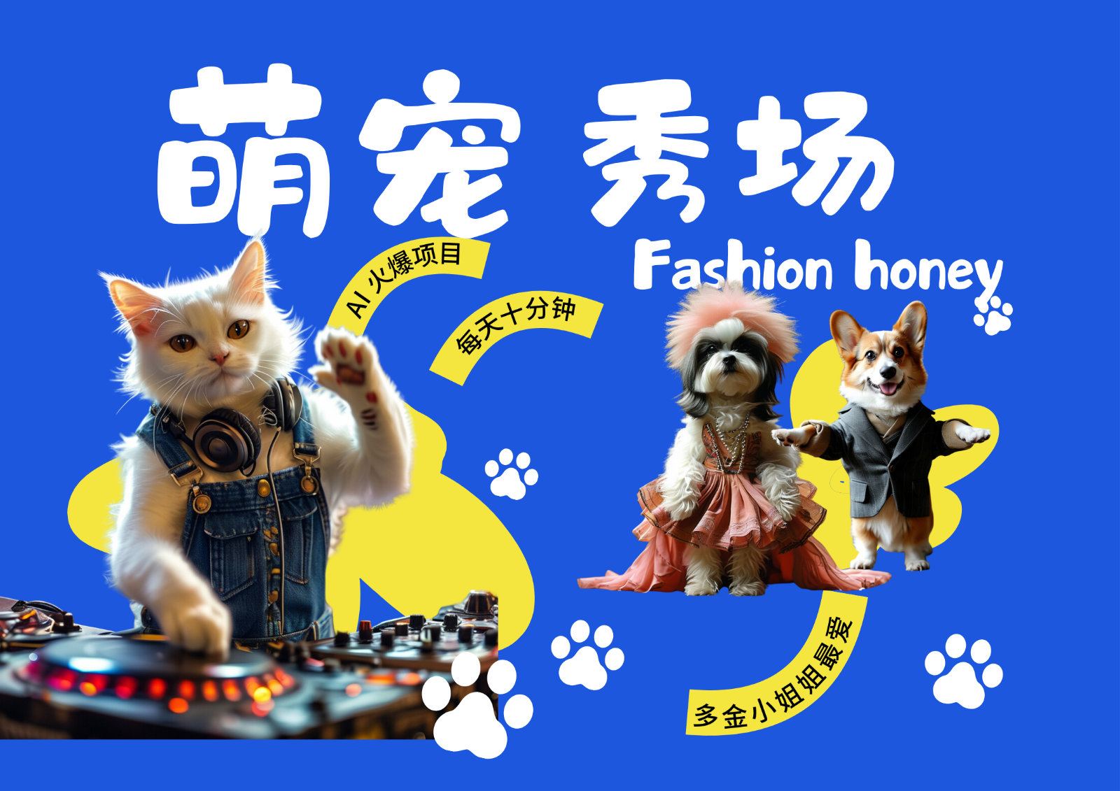 酷飒动物跳舞走秀  时尚喵FASHION汪 多金小姐姐最爱的 轻松月入破W_菜菜笔记