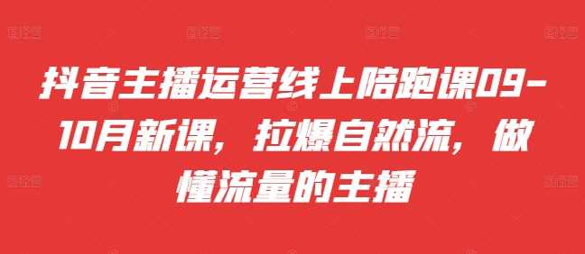 抖音主播运营线上陪跑课09-10月新课，拉爆自然流，做懂流量的主播_菜菜笔记