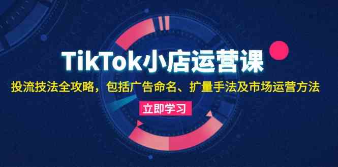 TikTok小店运营课：投流技法全攻略，包括广告命名 扩量手法及市场运营方法_菜菜笔记