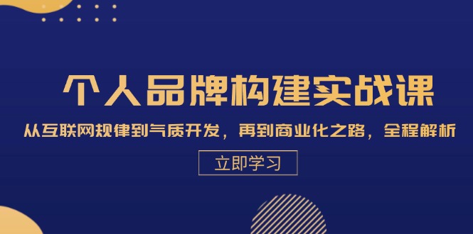 个人品牌构建实战课：从互联网规律到气质开发，再到商业化之路，全程解析_菜菜笔记