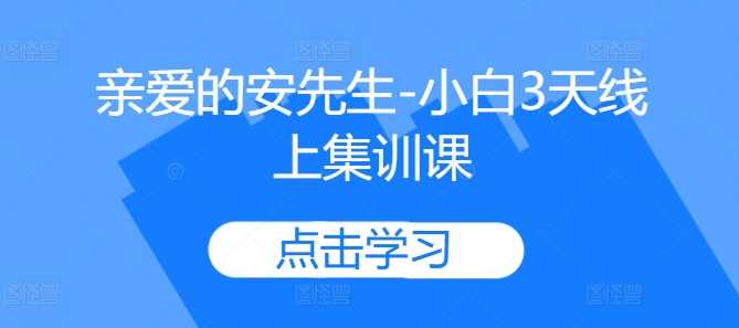 亲爱的安先生-小白3天线上集训课_菜菜笔记