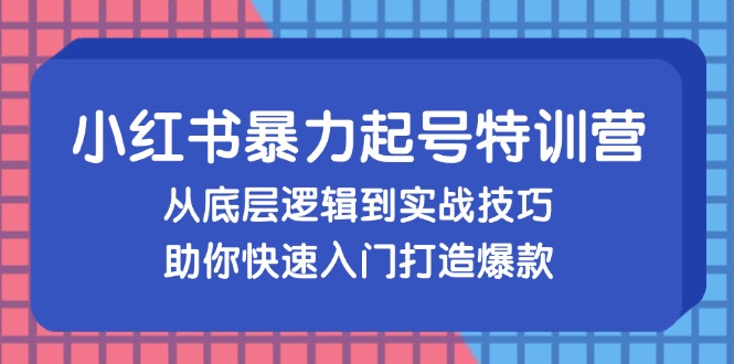 （13003期）小红书暴力起号训练营，从底层逻辑到实战技巧，助你快速入门打造爆款_菜菜笔记