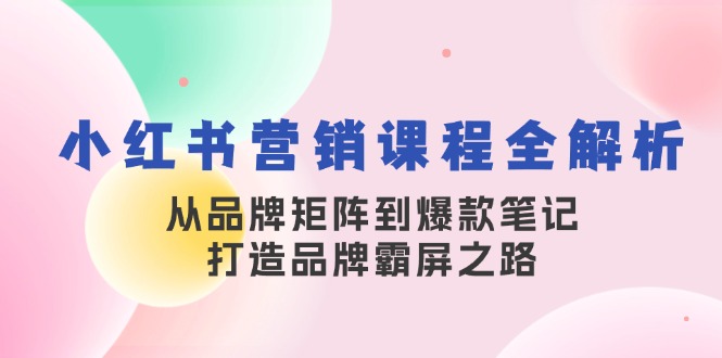 （13017期）小红书营销课程全解析，从品牌矩阵到爆款笔记，打造品牌霸屏之路_菜菜笔记
