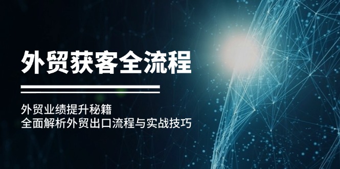 （12982期）外贸获客全流程：外贸业绩提升秘籍：全面解析外贸出口流程与实战技巧_菜菜笔记