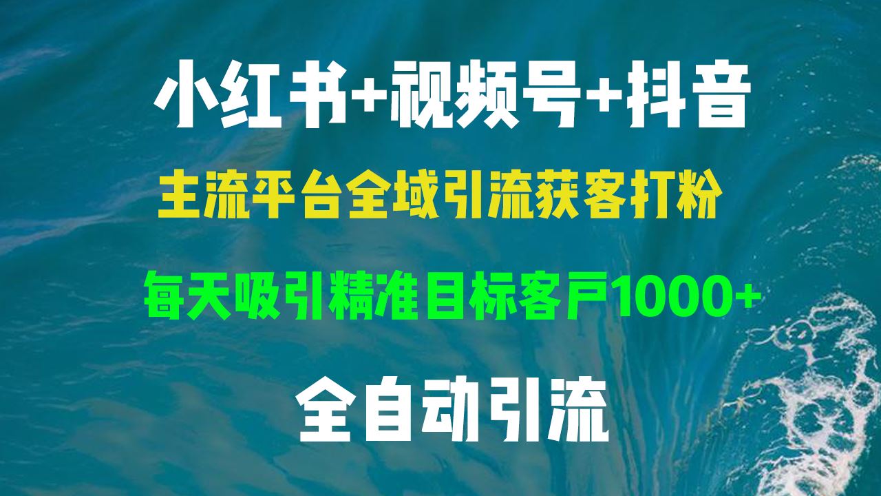 （13104期）小红书，视频号，抖音主流平台全域引流获客打粉，每天吸引精准目标客户…_菜菜笔记