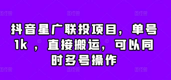 抖音星广联投项目，单号1k ，直接搬运，可以同时多号操作【揭秘】_菜菜笔记