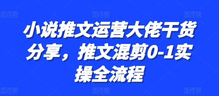 小说推文运营大佬干货分享，推文混剪0-1实操全流程_菜菜笔记