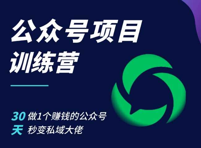 公众号项目训练营，30天做1个赚钱的公众号，秒变私域大佬_菜菜笔记