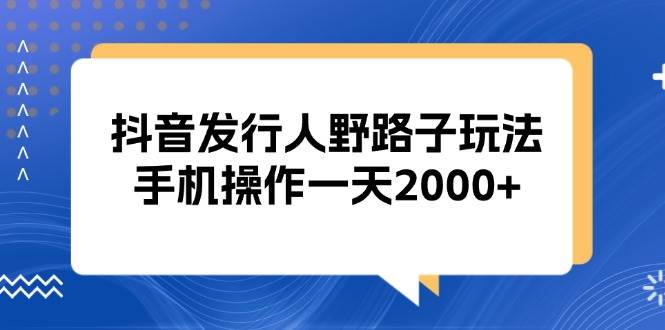 （13220期）抖音发行人野路子玩法，手机操作一天2000+_菜菜笔记