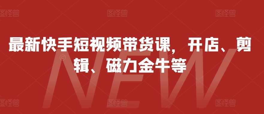 最新快手短视频带货课，开店、剪辑、磁力金牛等_菜菜笔记