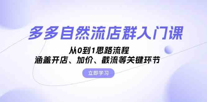 多多自然流店群入门课，从0到1思路流程，涵盖开店、加价、截流等关键环节_菜菜笔记