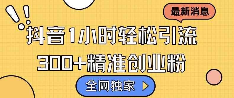 全网独家抖音引流，轻松日引300+精准创业粉【揭秘】_菜菜笔记