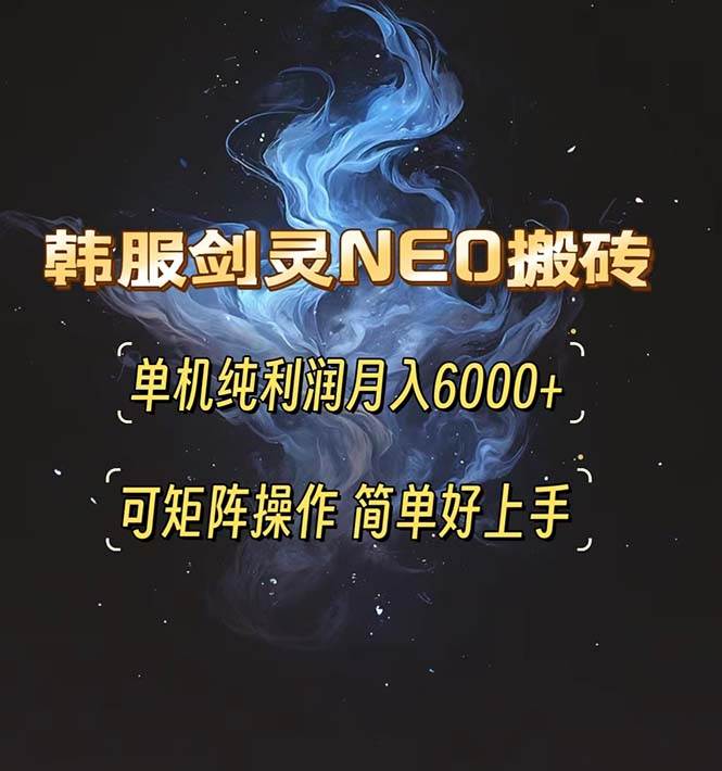 （13435期）韩服剑灵NEO搬砖攻略，单机纯利润月入6000+ 可矩阵操作，简单好上手。_菜菜笔记