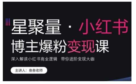 小红书博主爆粉变现课，深入解读小红书商业逻辑，带你进阶变现大咖_菜菜笔记