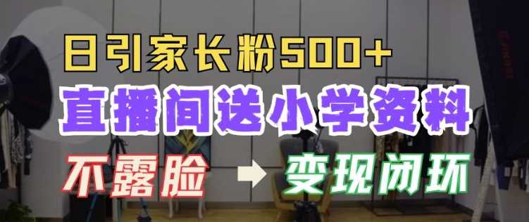 直播间送小学资料，每天引流家长粉500+，变现闭环模式【揭秘】_菜菜笔记