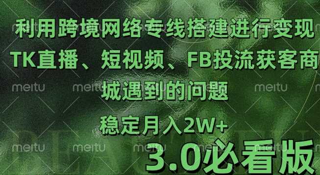 利用跨境电商网络及搭建TK直播、短视频、FB投流获客以及商城遇到的问题进行变现3.0必看版【揭秘】_菜菜笔记