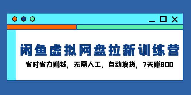（13524期）闲鱼虚拟网盘拉新训练营：省时省力赚钱，无需人工，自动发货，7天赚800_菜菜笔记