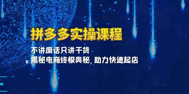 （13577期）拼多多实操课程：不讲废话只讲干货, 揭秘电商终极奥秘,助力快速起店_菜菜笔记