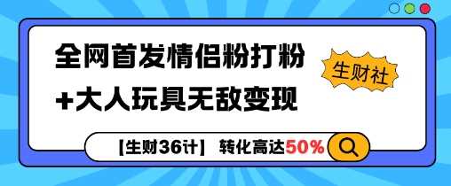 【生财36计】全网首发情侣粉打粉+大人玩具无敌变现_菜菜笔记