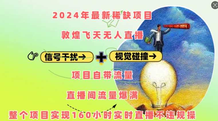 2024年最新稀缺项目敦煌飞天无人直播，项目自带流量，流量爆满，实现160小时实时直播不违规操_菜菜笔记