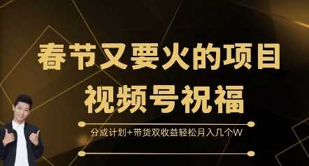 春节又要火的项目视频号祝福，分成计划+带货双收益，轻松月入几个W【揭秘】_菜菜笔记
