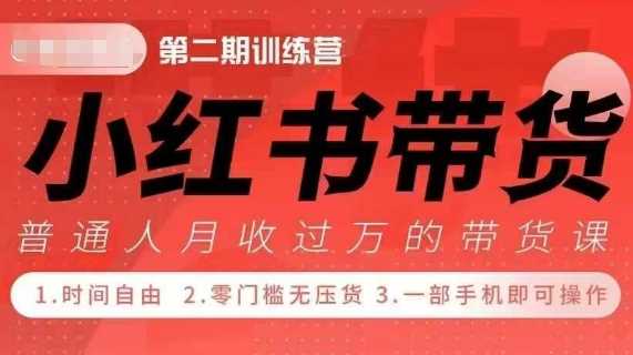 小Red书带货42天训练营 2.0版，宝妈+自由职+上班族+大学生，提高副业收入的大红利项目_菜菜笔记