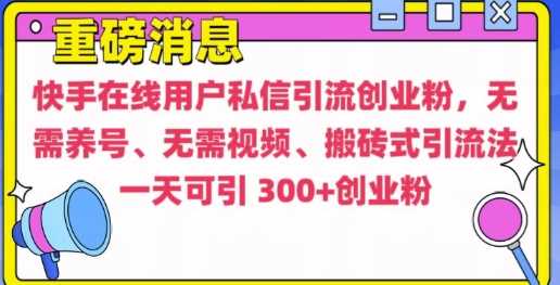 快手最新引流创业粉方法，无需养号、无需视频、搬砖式引流法【揭秘】_菜菜笔记