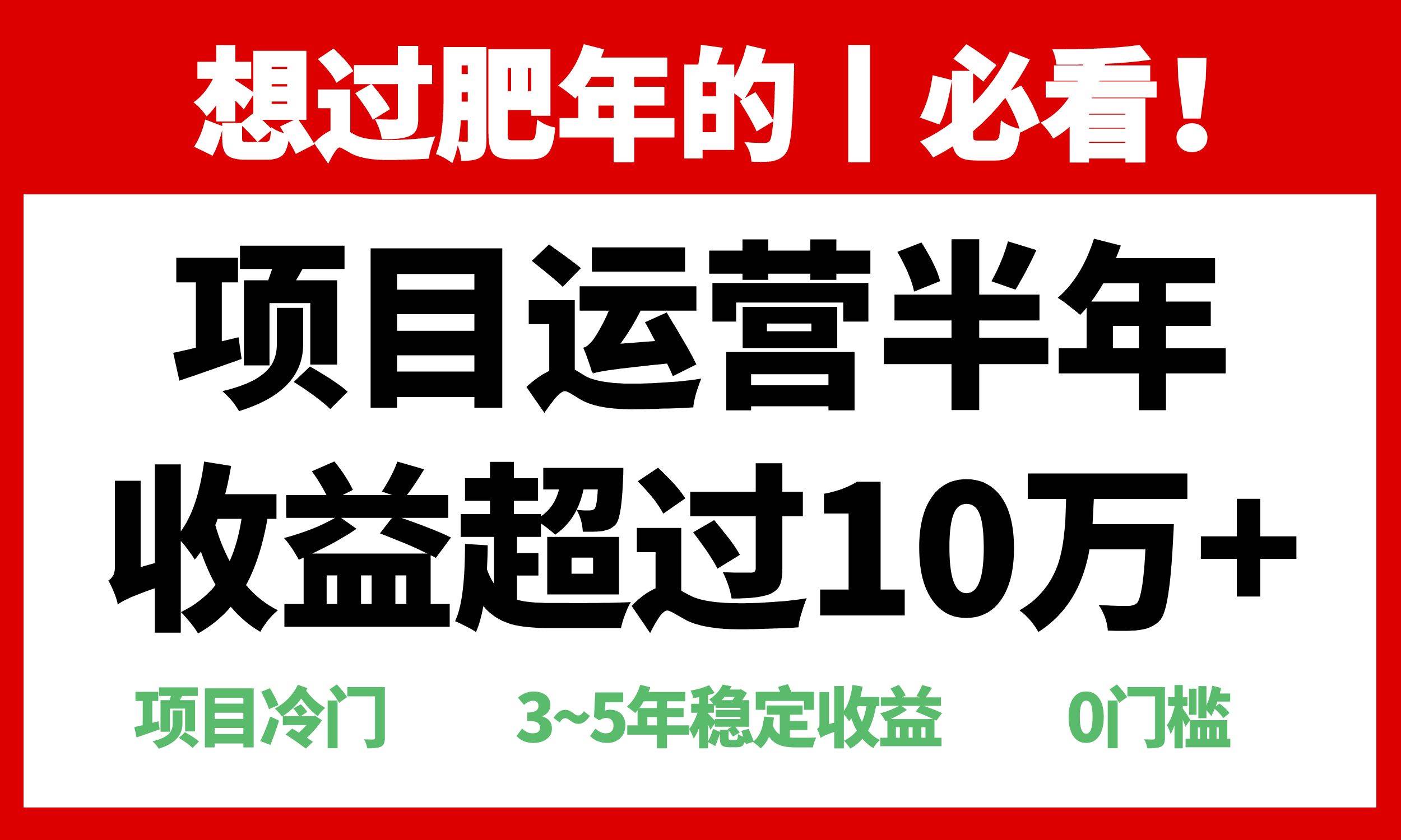 （13663期）年前过肥年的必看的超冷门项目，半年收益超过10万+，_菜菜笔记