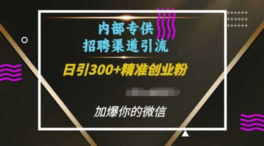 内部招聘渠道日引流300+创业粉，加爆你的微信【揭秘】_菜菜笔记