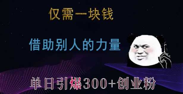 仅需一块钱，借助别人的力量，单日引爆300+创业粉、兼职粉【揭秘】_菜菜笔记