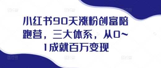 小红书90天涨粉创富陪跑营，​三大体系，从0~1成就百万变现，做小红书的最后一站_菜菜笔记
