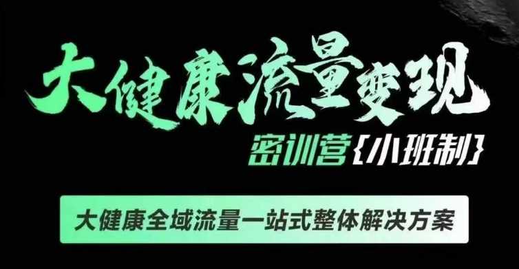 千万级大健康变现课线下课，大健康全域流量一站式整体解决方案_菜菜笔记