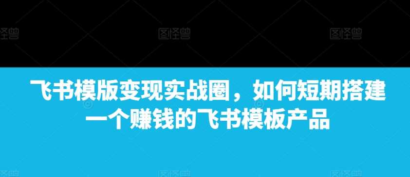 飞书模版变现实战圈，如何短期搭建一个赚钱的飞书模板产品_菜菜笔记