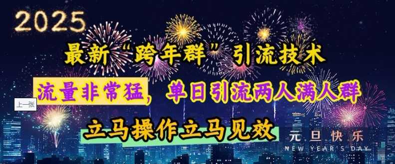 最新“跨年群”引流，流量非常猛，单日引流两人满人群，立马操作立马见效【揭秘】_菜菜笔记
