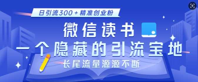 微信读书，一个隐藏的引流宝地，不为人知的小众打法，日引流300+精准创业粉，长尾流量源源不断_菜菜笔记