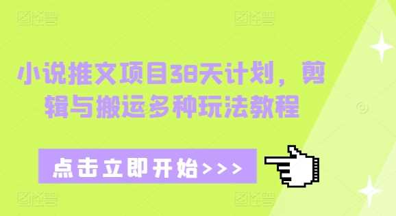 小说推文项目38天计划，剪辑与搬运多种玩法教程_菜菜笔记