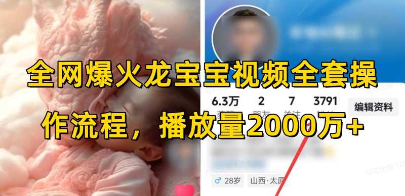 全网爆火龙宝宝视频全套操作流程，播放量2000万+_菜菜笔记