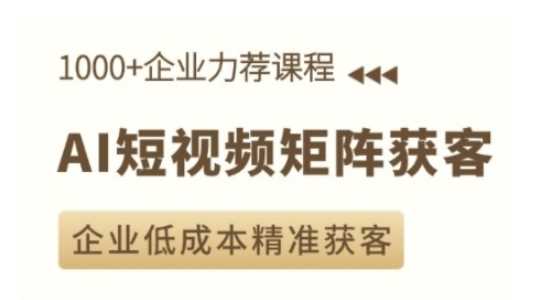 AI短视频矩阵获客实操课，企业低成本精准获客_菜菜笔记